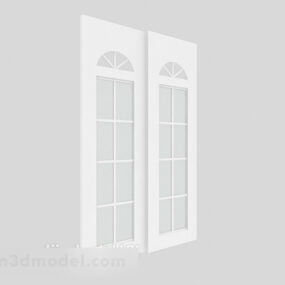 Modelo 3d de porta dupla de madeira moderna