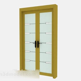 Modern Double Wooden Door 3d model