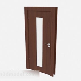 Porte de chambre simple en bois massif V1 modèle 3D