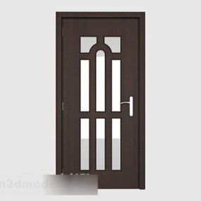 Pintu Kayu Solid Rumah V2 model 3d