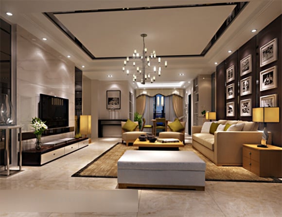 Modern Living Room Interior V15 3d Model - .Max, .Vray - Open3dModel