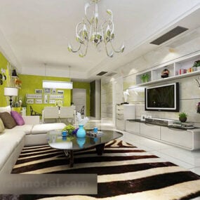 Modern Living Room Coffee Table Interior V1 3d model
