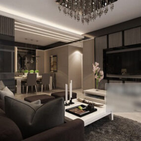 Home Living Room Sofa Interior 3d model