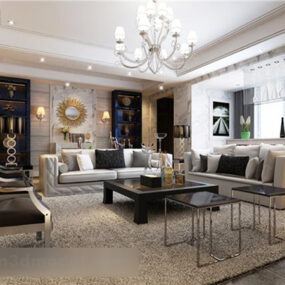 Living Room Coffee Table Interior V1 3d model