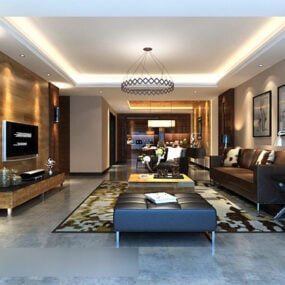 Sala de estar moderna Pintura colgante Interior V1 Modelo 3d
