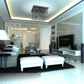 Living Room Sofa Interior V1 3d model