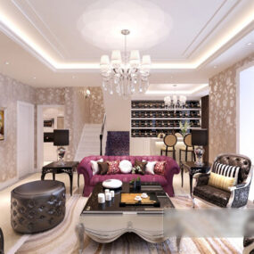 Mashup Living Room Interior V1 3d model