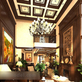 European Classical Living Room Interior V1 3d model