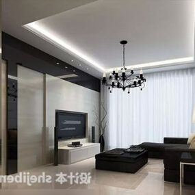 Modern Minimalist Living Room Interior V17 3d model