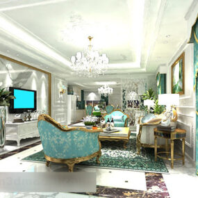 Jane Europe Living Room Interior V3 3d model