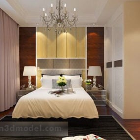Simple Bedroom Interior V6 3d model