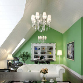 Attic Living Room Ceiling Interior 3d model