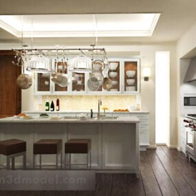 Classic Villa Kitchen Interior 3d model