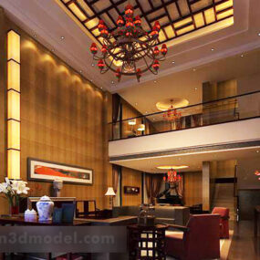 Chinese Style Living Room Interior V13 3d model
