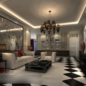 Modern Living Room Interior V17 3d model