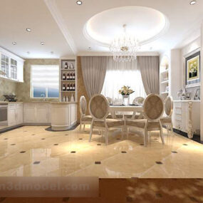 European Dinning Room Interior 3d model