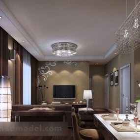 Modern Dinning Room Interior 3d model