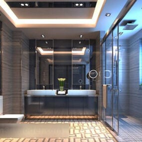 Intérieur de toilette de décoration de luxe modèle 3D