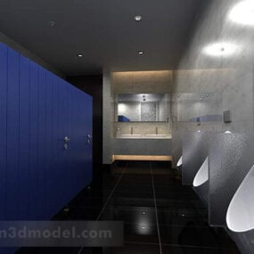 3д модель интерьера простого общественного туалета