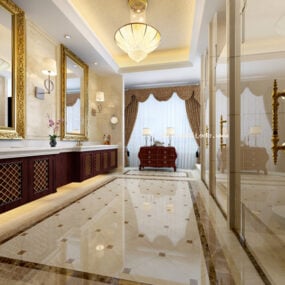 Luxusdekor Europa Badezimmer-Innenraum 3D-Modell
