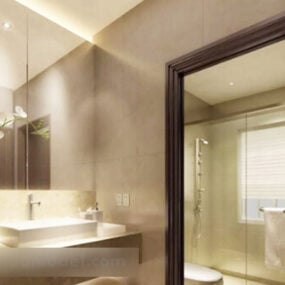 Сучасний мінімалістичний інтер'єр ванної кімнати V1 3d модель