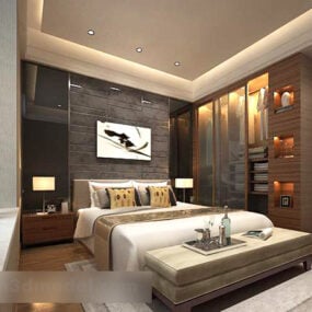 European Style Bedroom Interior V10 3d model