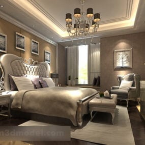 European Style Bedroom Interior V12 3d model