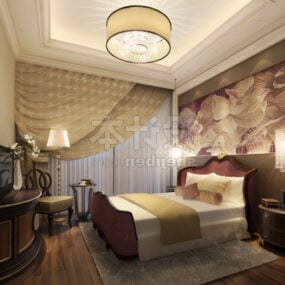 Chinese Bedroom Ceiling Decoration Interior V1 3d model