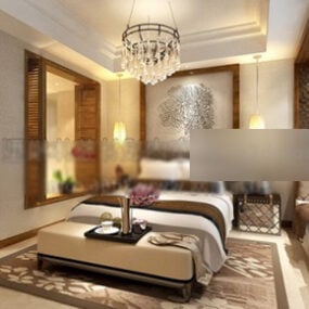 Classic Bedroom Decor Interior 3d model