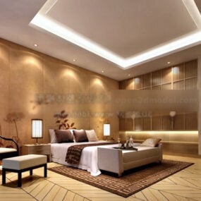 Lichtdesign-Schlafzimmer-Interieur, 3D-Modell
