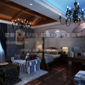 Luxury Double Bedroom Interior 3d model