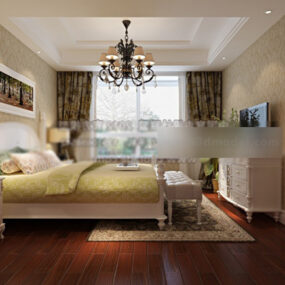 Western Style Bedroom Interior 3d model