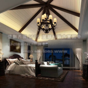 Classic Master Bedroom Interior 3d model