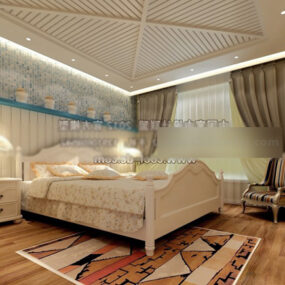 Simple Master Bedroom Interior 3d model