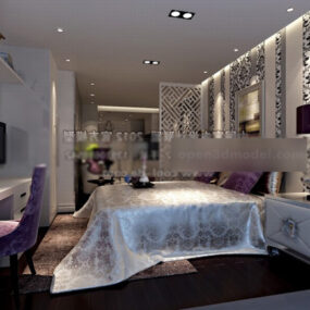 Clean Design Master Bedroom Interior 3d model
