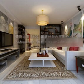 Simple Apartment Living Room Interior 3d model