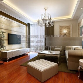 European Style Living Room Interior V16 3d model
