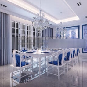 Modern Master Dinning Room Interior 3d model