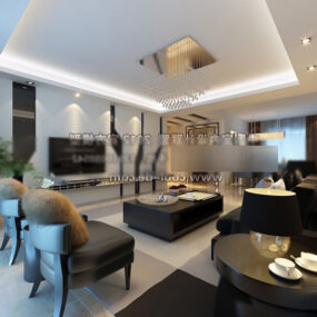 Moderní minimalistický interiér obývacího pokoje V22 3D model