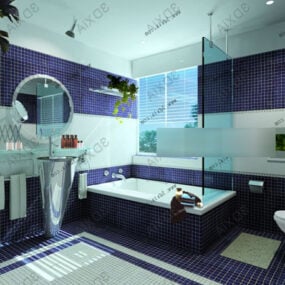 Modelo 3d de interior de vaidade de banheiro simples