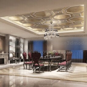 Luxury Restaurant Vip Space Interior 3d model