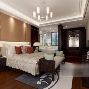 Basic Hotel Bedroom Interior 3d model