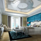 Avrupa klasik tavan yatak odası iç