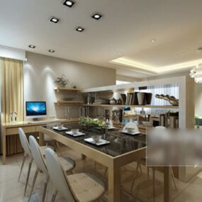 Home Modern Dinning Space Interior 3d model
