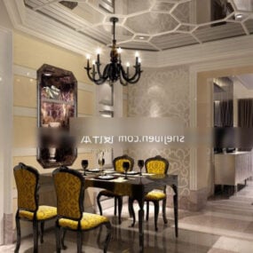 Western Dinning Room Classic Style Interior 3d model