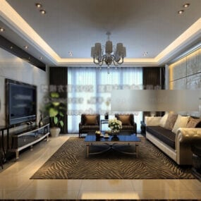 Living Room For Apartment Interior 3d model