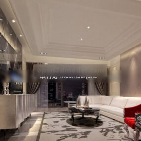 Modern Master Living Room Interior 3d model