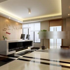 Company Front Desk Reception Interior 3d model