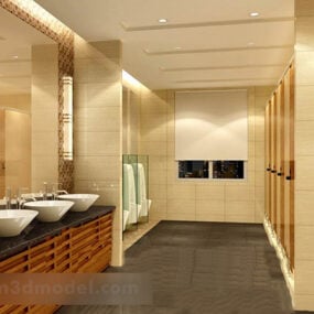 Public Toilet Ceiling Decor Interior 3d model