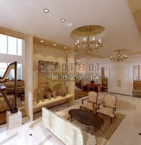 Modern Living Room Interior V22 3d model